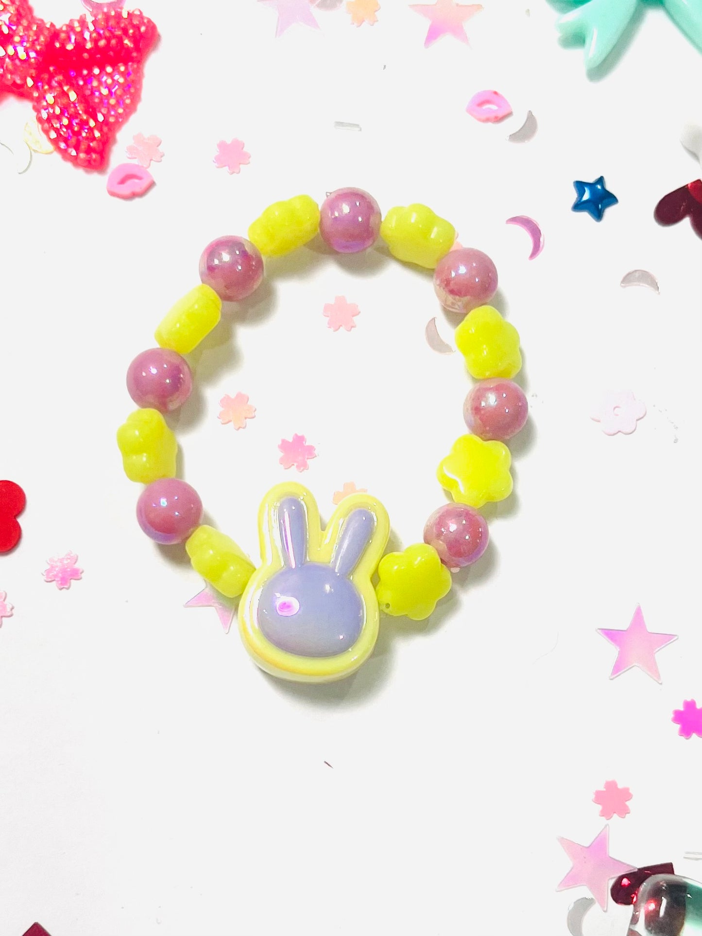 Pink and Yellow Bunny Bracelet